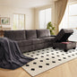 Convertible L-Shaped Sofa with Storage Ottoman, Reversible Design, Breathable Fabric - Dark Grey